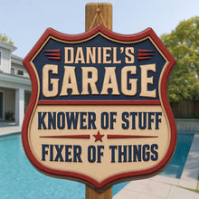 Load image into Gallery viewer, Personalized Garage Sign Custom Name Gift for Dad Eco-Friendly