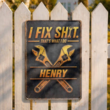 Load image into Gallery viewer, Personalized Metal Sign Custom Name Gift for Dad Handyman