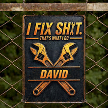 Load image into Gallery viewer, Personalized Metal Sign Custom Name Gift for Dad Handyman