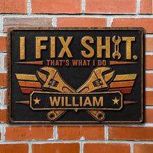 Load image into Gallery viewer, Personalized Metal Sign Custom Name Gift for Dad Handyman