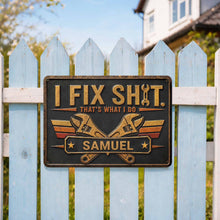 Load image into Gallery viewer, Personalized Metal Sign Custom Name Gift for Dad Handyman