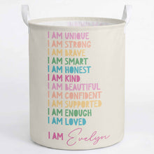 Load image into Gallery viewer, Personalized Affirmation Storage Basket Custom Name Gift for Kids