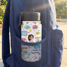 Load image into Gallery viewer, Personalized Kids Water Bottle with Straw Custom Name Dinosaur Design