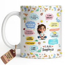 Load image into Gallery viewer, Personalized Dinosaur Affirmations Coffee Mug for Kids