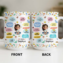 Load image into Gallery viewer, Personalized Dinosaur Affirmations Coffee Mug for Kids