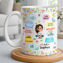Load image into Gallery viewer, Personalized Dinosaur Affirmations Coffee Mug for Kids