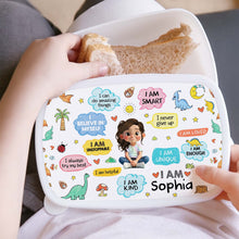 Load image into Gallery viewer, Personalized Kids Lunch Box Dinosaur Custom Name Gift for Girls