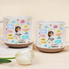 Load image into Gallery viewer, Personalized Dinosaur Affirmations Pottery Mug for Kids Gift