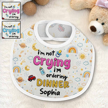 Load image into Gallery viewer, Personalized Funny Baby Bib Custom Name Rainbow Design Gift