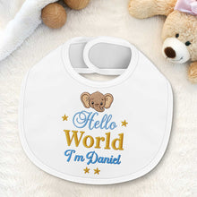 Load image into Gallery viewer, Personalized Baby Bib Custom Name Cute Elephant Design Gift