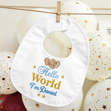 Load image into Gallery viewer, Personalized Baby Bib Custom Name Cute Elephant Design Gift