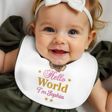Load image into Gallery viewer, Personalized Baby Bib Custom Name Cute Elephant Design Gift