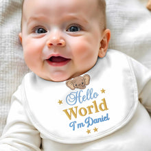 Load image into Gallery viewer, Personalized Baby Bib Custom Name Cute Elephant Design Gift
