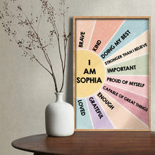 Load image into Gallery viewer, Personalized Kids Affirmation Poster Custom Name Gift