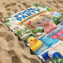 Load image into Gallery viewer, Personalized Microfiber Beach Towel Custom Name Summer Flowers Gift for Kids