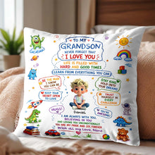 Load image into Gallery viewer, Personalized Dinosaur Pillow Custom Message Gift for Grandson
