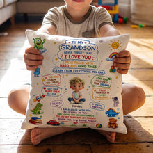 Load image into Gallery viewer, Personalized Dinosaur Pillow Custom Message Gift for Grandson