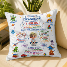 Load image into Gallery viewer, Personalized Dinosaur Pillow Custom Message Gift for Grandson