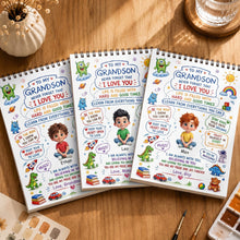 Load image into Gallery viewer, Personalized Sketch Book for Grandson with Dinosaurs Gift