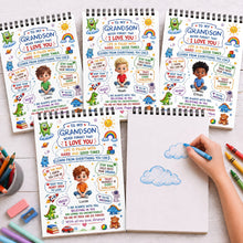 Load image into Gallery viewer, Personalized Sketch Book for Grandson with Dinosaurs Gift
