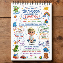 Load image into Gallery viewer, Personalized Sketch Book for Grandson with Dinosaurs Gift
