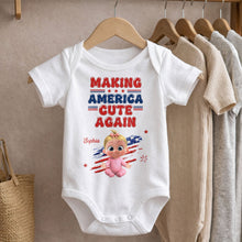 Load image into Gallery viewer, Personalized Baby Onesie Custom Name American Flag Gift