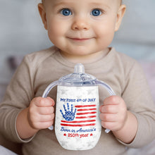 Load image into Gallery viewer, Personalized 4th of July American Flag Sippy Cup Custom Name Gift for Kids