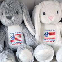 Load image into Gallery viewer, Personalized Stuffed Bunny Custom Name 4th of July Gift for Kids