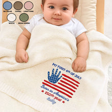 Load image into Gallery viewer, Personalized Baby Blanket Custom Name Flag Design 4th Of July Gift