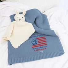 Load image into Gallery viewer, Personalized Baby Blanket Custom Name Flag Design 4th Of July Gift