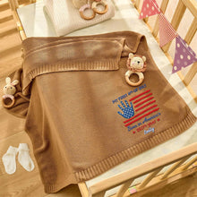 Load image into Gallery viewer, Personalized Baby Blanket Custom Name Flag Design 4th Of July Gift