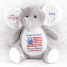 Load image into Gallery viewer, Personalized Elephant Stuffed Animal Custom Name Gift for Kids