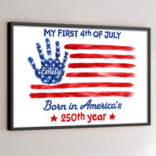 Load image into Gallery viewer, Personalized 4th of July Handprint Poster Custom Name Gift for Baby