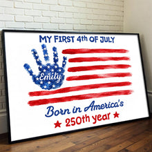 Load image into Gallery viewer, Personalized 4th of July Handprint Poster Custom Name Gift for Baby
