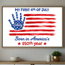 Load image into Gallery viewer, Personalized 4th of July Handprint Poster Custom Name Gift for Baby
