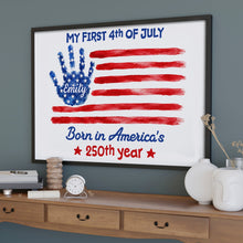 Load image into Gallery viewer, Personalized 4th of July Handprint Poster Custom Name Gift for Baby