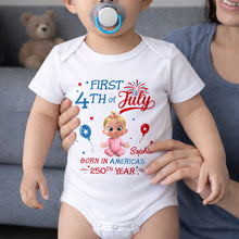 Load image into Gallery viewer, Personalized Baby Onesie 4th of July Custom Name Gift for Kids