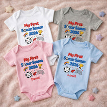 Load image into Gallery viewer, Personalized Baby Onesie Custom Name Soccer Gift for Kids