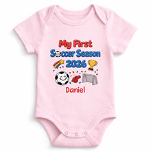 Load image into Gallery viewer, Personalized Baby Onesie Custom Name Soccer Gift for Kids