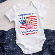 Load image into Gallery viewer, Personalized Baby Onesie Custom Name 4th of July Gift