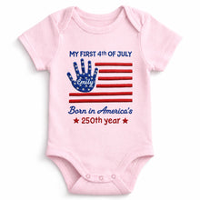 Load image into Gallery viewer, Personalized 4th of July Baby Onesie Custom Handprint Gift