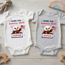 Load image into Gallery viewer, Personalized Eagle USA Flag Baby Onesie Custom Name Gift