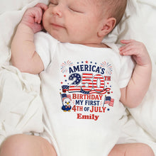 Load image into Gallery viewer, Personalized Baby Onesie My First 4th of July Gift Idea