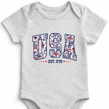 Load image into Gallery viewer, Personalized Floral Print Baby Onesie Custom Name Gift for Kids