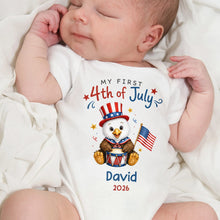 Load image into Gallery viewer, Personalized 4th of July Baby Onesie Custom Name Keepsake Gift