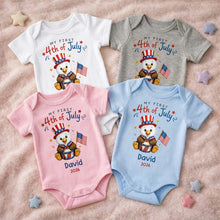 Load image into Gallery viewer, Personalized 4th of July Baby Onesie Custom Name Keepsake Gift