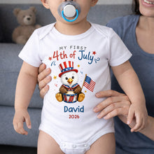 Load image into Gallery viewer, Personalized 4th of July Baby Onesie Custom Name Keepsake Gift