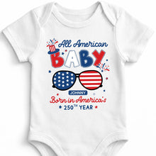 Load image into Gallery viewer, Personalized Baby Onesie USA Flag Patriotic Gift for Kids