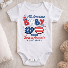 Load image into Gallery viewer, Personalized Baby Onesie USA Flag Patriotic Gift for Kids