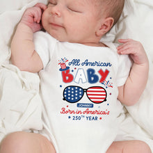 Load image into Gallery viewer, Personalized Baby Onesie USA Flag Patriotic Gift for Kids